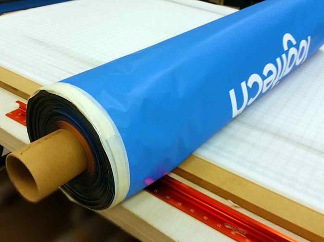 Printed vinyl banner on the roll